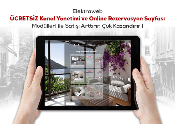 Elektraweb ile Kanal yönetimi ve online rezervasyon sayfası ücretsiz