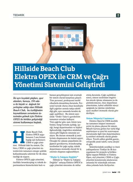 Hillside Beach Club, Elektra OPEX ile CRM ve Çağrı Yönetimi Sistemini Geliştirdi