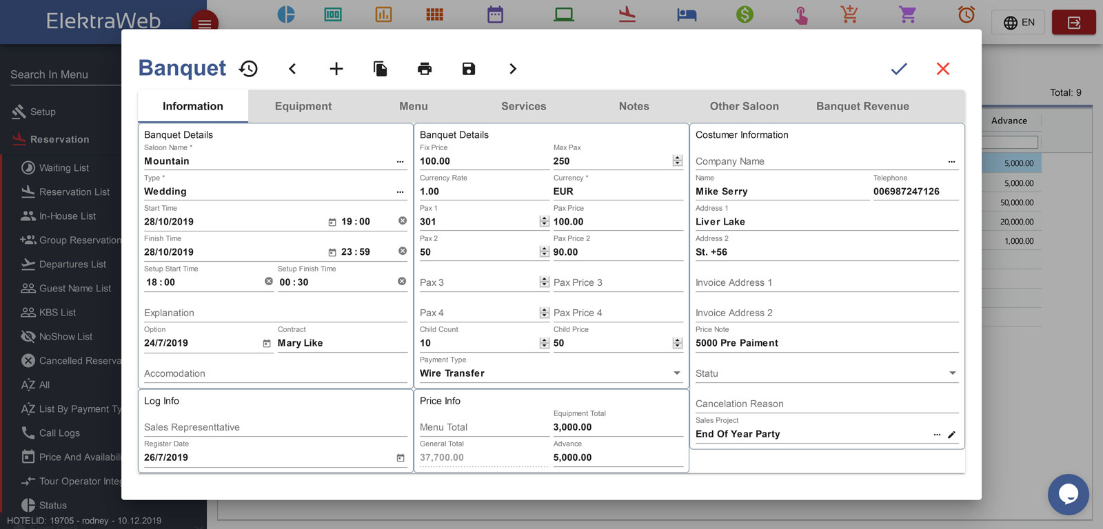 elektraweb hotel management software