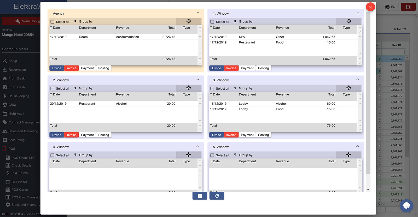 Hotel Program Fully-Featured PMS-Elektraweb Hotel Management System Folio Multiple,Hotel Software