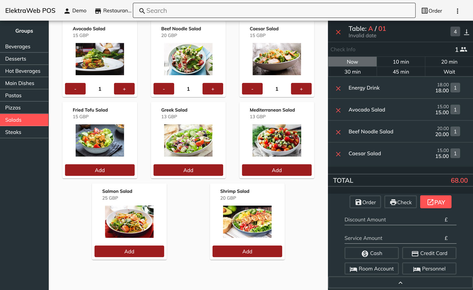 Web Based Pos Software- Hotel Management System and Hotel Program Restaurant Management Demo Screen
