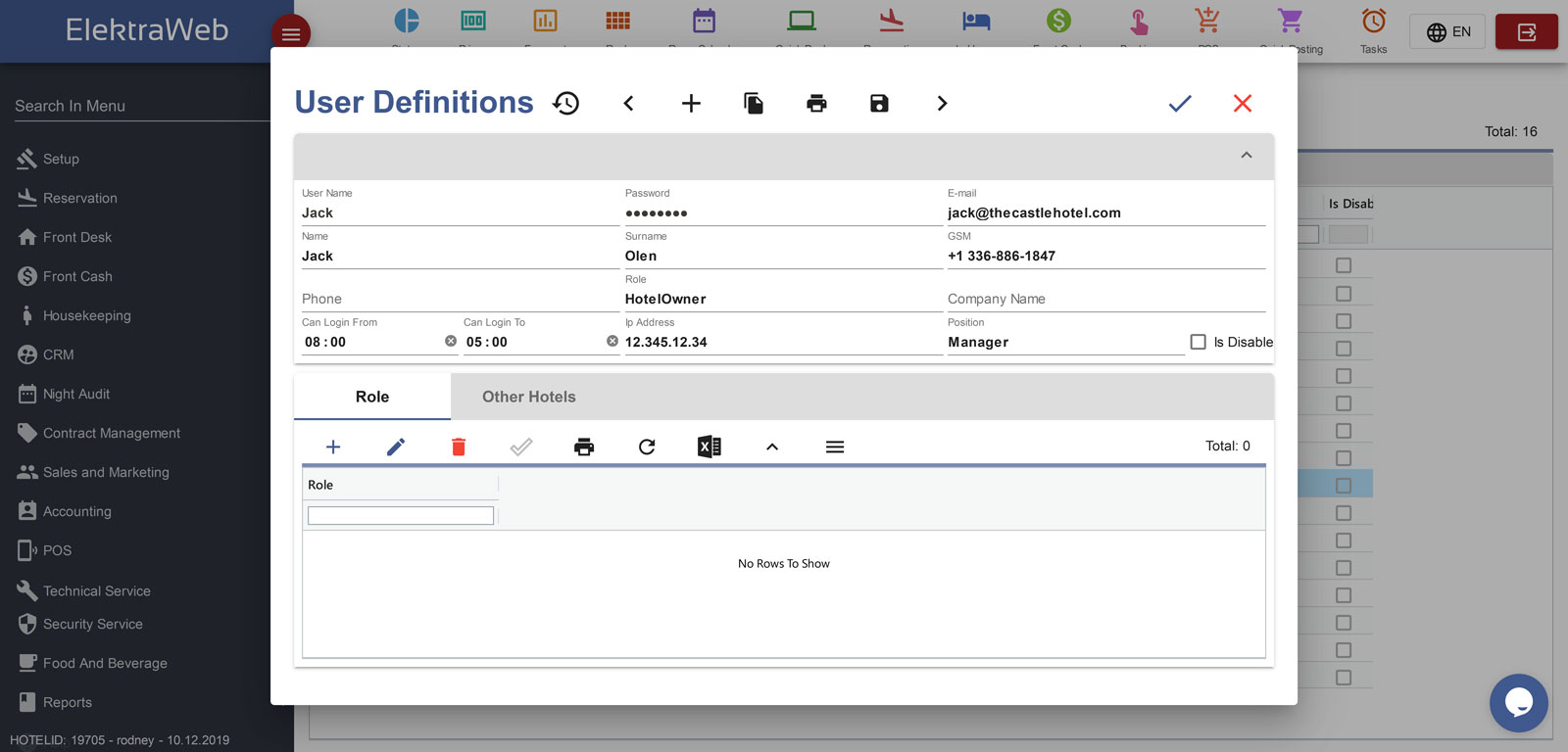 elektraweb hotel management software