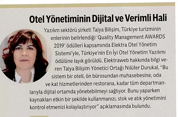 OTEL YÖNETİMİNİN DİJİTAL VE VERİMLİ HALİ (Inbusiness Dergisi – 01.09.2022)