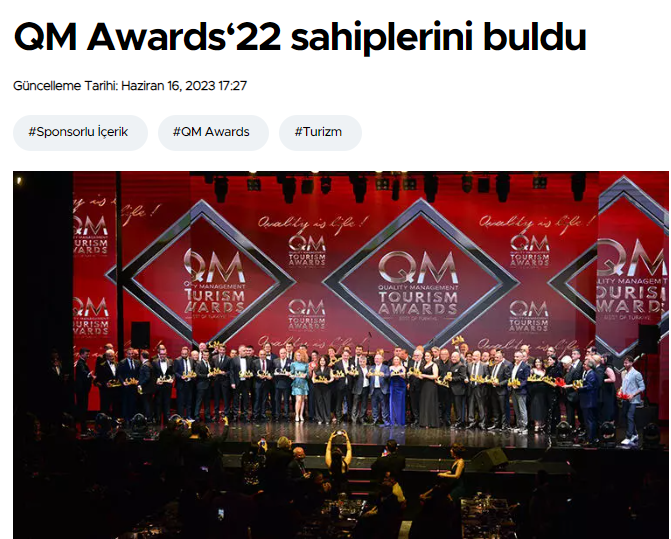 QM Awards‘22 sahiplerini buldu (hurriyet.com.tr – 17.06.2023)